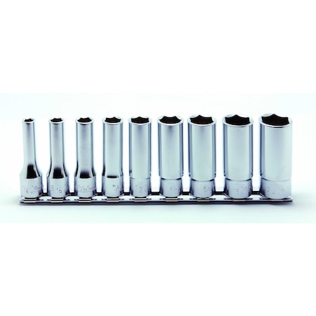 Ko-Ken Socket set 1/4-3/4 6 Point 200mm 9 pieces 3/8 Sq. Drive, RS3300A/9 RS3300A/9